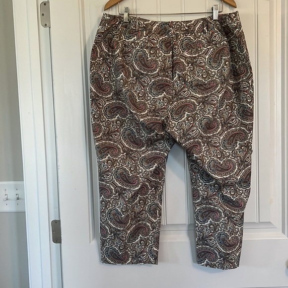 Talbots The Perfect Crop Paisley Pants Size 18 Petite - Picture 4 of 7